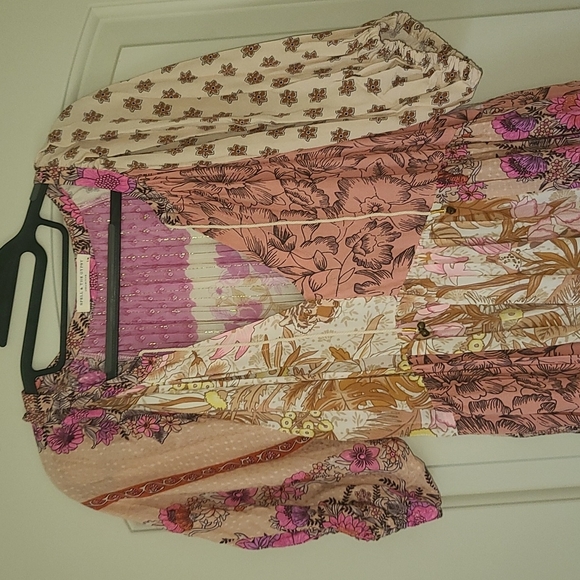 Rare Spell Designs Renew Patchwork Maxi Dress Gown pink S/M - Picture 10 of 16